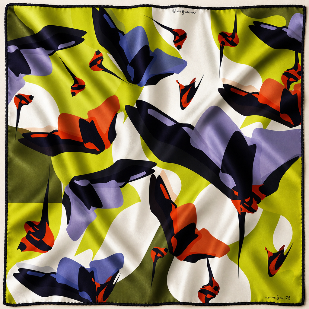 UNQUIET BLOSSOM SILK SCARF